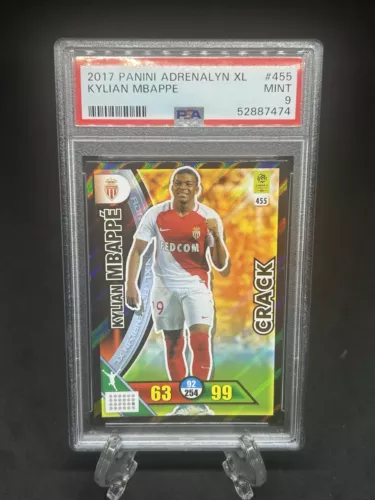 2017 Panini Adrenalyn XL Kylian Mbappe RC ROOKIE #455 PSA 9 MINT