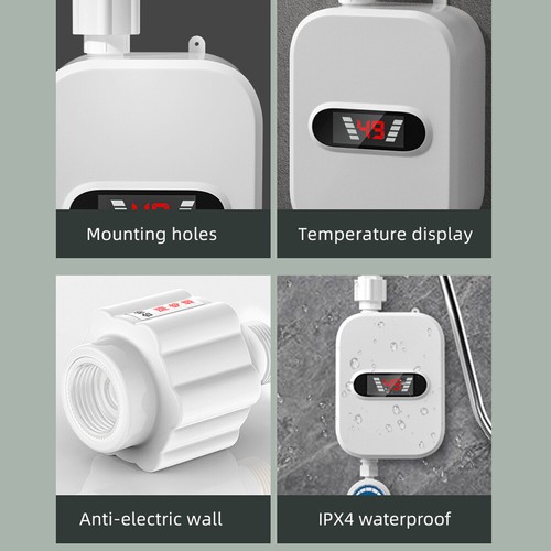 3500W Tankless Hot Water Heater Shower Electric Portable Instant Boiler T8J1 - Picture 9 of 12