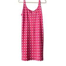 Natori Pink Polka Dot Chemise Slip Nightgown Dress Size Small Silky Sleepwear