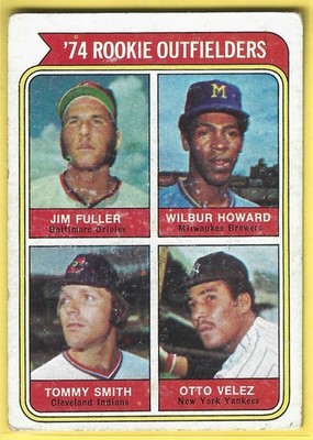 1974 Topps #606 1974 Rookie Outfielders Fuller / Howard / Smith / Velez RC