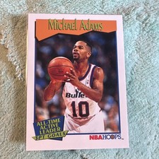 NBA Hoops 1991-92 Michael Adams Washington Bullets #530 All-Time 3PT Leader Card