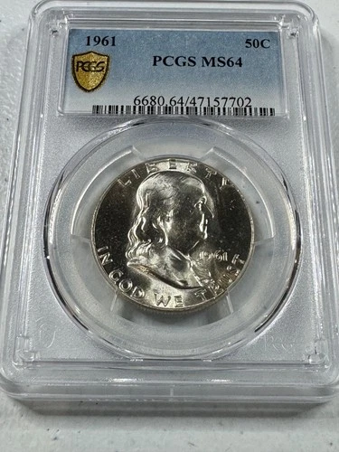 1961  FRANKLIN US Half Dollar,   MS64 by PCGS,   a SUPERB looking coin!!!!