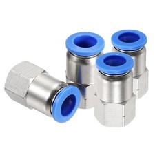 4Pcs Female Thread Push to Connect Fittings 3/8" Tube OD x 1/4" NPT, Silver