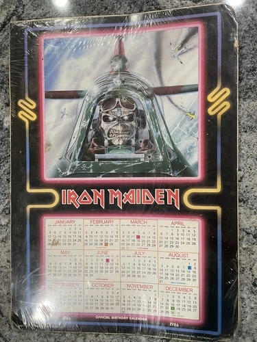 1986 Iron Maiden Official Birthday Calendar Aces High Eddie NL