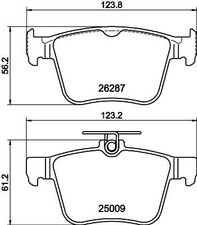 HELLA BREMSBELÄGE SATZ HINTEN passend für AUDI Q2 Q3 TT VW ARTEON ATLAS PASSAT 