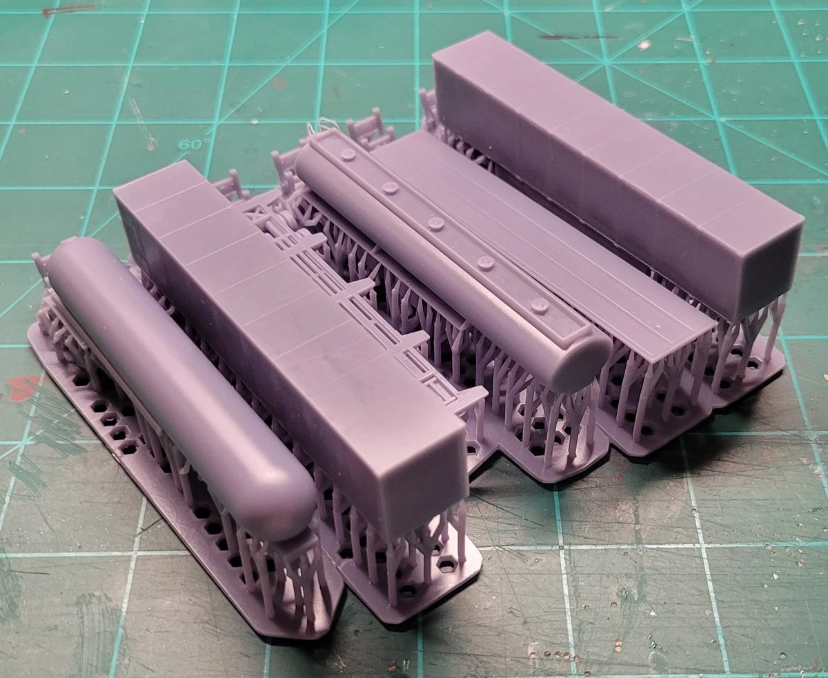 N Scale 48ft Semi Truck Utility Box Trailer V2 - 1:160 Model Railroad, Unpainted Resin Kit