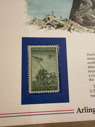 PCS 1984 US FORCES CAPTURE IWO JIMA 3 & 20 Cent STAMP AND PHILATELIC PANEL - Picture 2 of 10