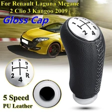 5 Speed Gear Shift Knob Leather For RENAULT Laguna Megane Scenic 2 Clio 3 Kangoo