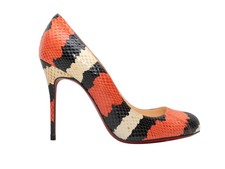 Red  Multicolor Christian Louboutin Python Tricolor Pumps Size 36.5