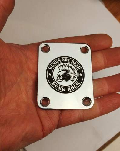 Custom Engraved Guitar Neck Plate Stainless Steel Strat Tele 4 Bolt