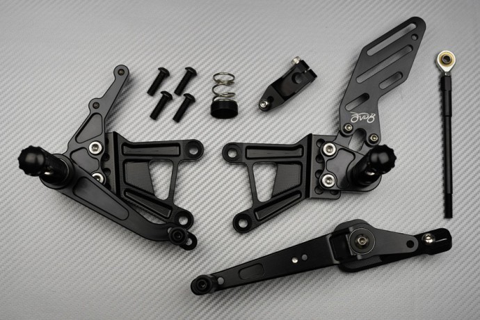 Repose-pieds réglable noir avec grip racing pour BMW S 1000 RR AVDB