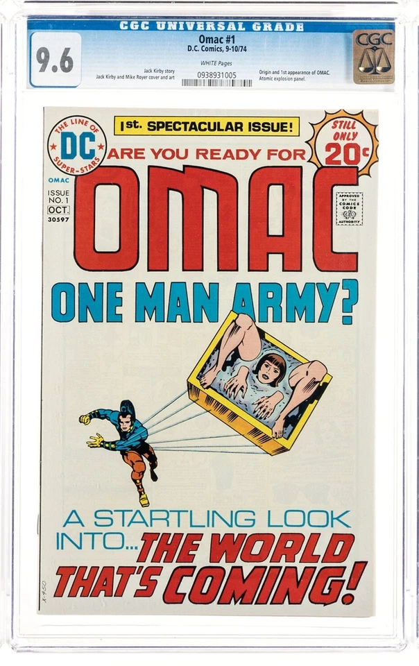 Omac # 1 CGC 9.6 NM+ White Pages, Origin and 1st Appearance of OMAC, DC 1974! - Image 4 of 4