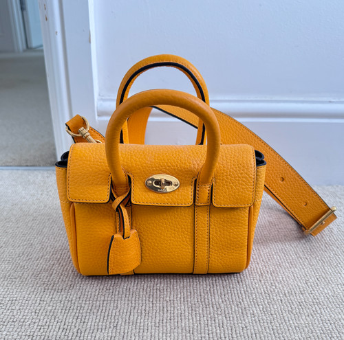 Orange Leather Mulberry Mini Bayswater Bag