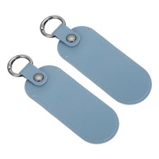2 Pcs 5"x1.7" Leather USB Flash Drive Holder with Keychain Portable,Blue