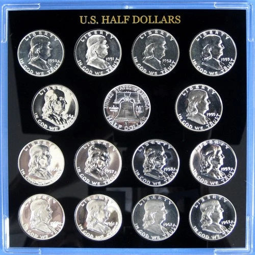 1950 thru 1963 Proof Franklin Half Dollars - Gem Set of 15 in Capitol Holder