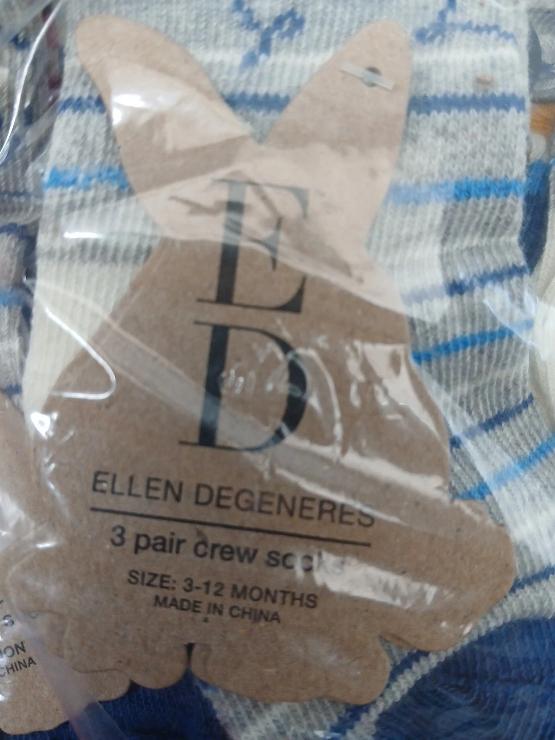 9 .Pairs ED Ellen DeGeneres Baby Boy Socks Size 3-12 Months 3 Bags Of 9 Socks