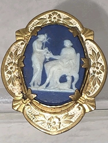 WEDGWOOD ONLY PRE-1898 "CLASSICAL FIGURES" BROOCH BEAUTIFUL DESIGN BROOCH