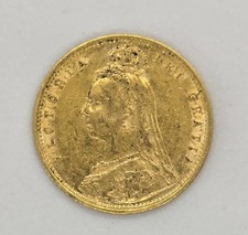 1892 Queen Victoria Half Sovereign Gold Coin – Jubilee Head – Shield – 22ct Gold