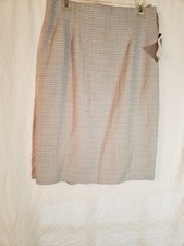 Women's Norton McNaughton Light Blue Lined Houndstooth Skirt Size 14 H214 
