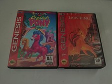 The Lion King & Crystals Pony Tale Sega Genesis Game Lot Bundle CIB