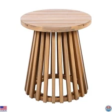 Merax Outdoor Acacia Wood Coffee Table 15.75" Round Patio Side Table for Premium