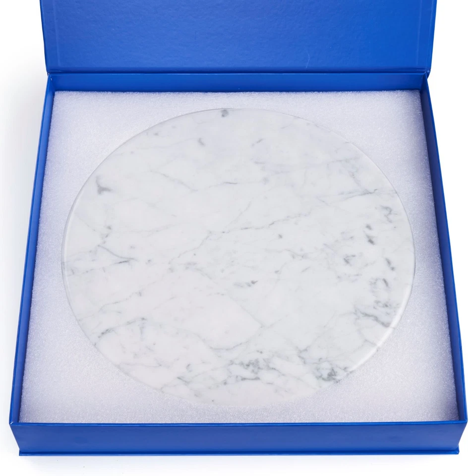 "Bandeja para servir queso/pastelería de mármol blanco de 12"" tabla para servir" Foto 3 de 3