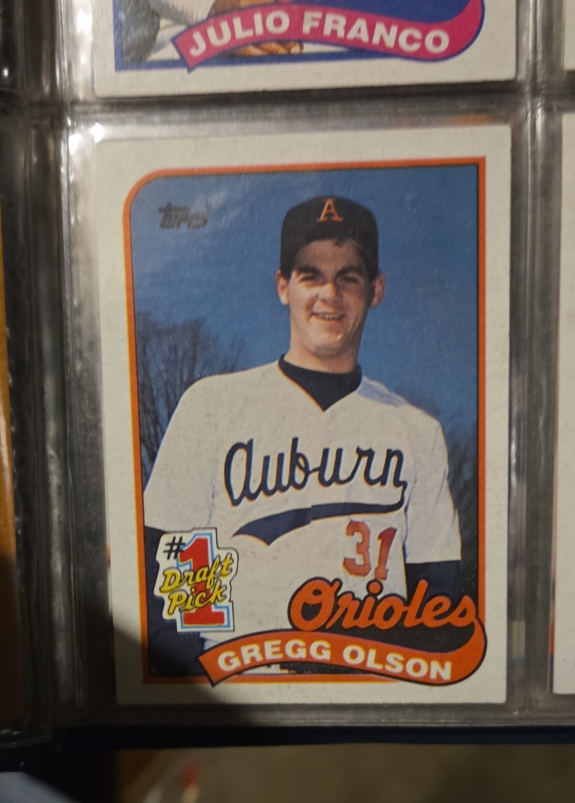 1989 Topps - Gregg Olson #161 Collector's Edition (Tiffany) (RC)