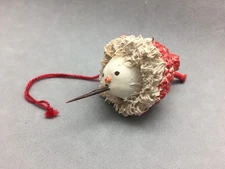 Hand Made Christmas Ornament Natural Bur Oak Acorn Snowman Head 2-3" Folk Art
