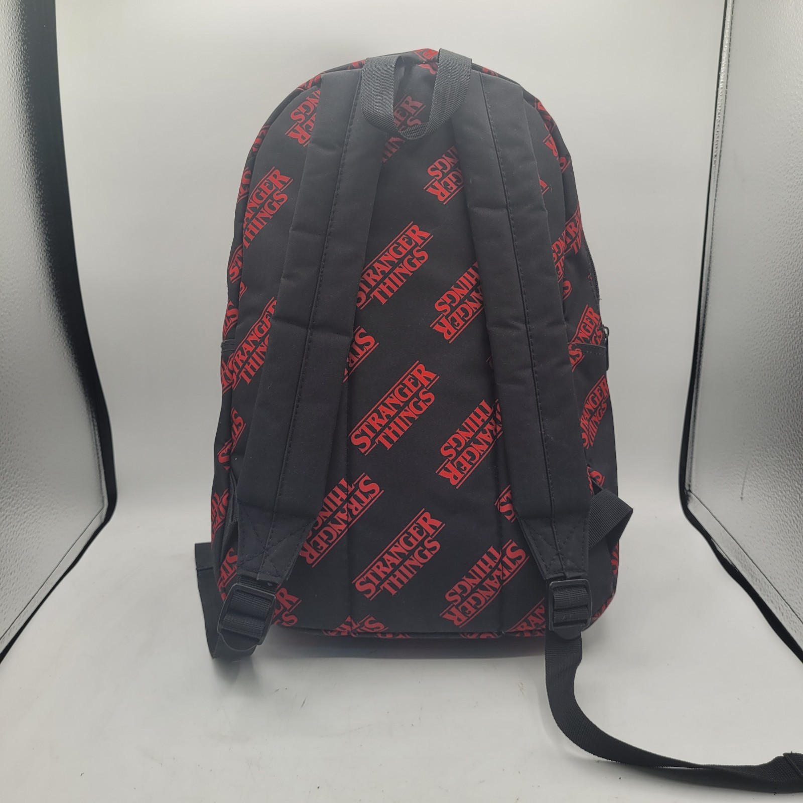 Stranger Things Black/Red Backpack W/ Patch & Poc… - image 4