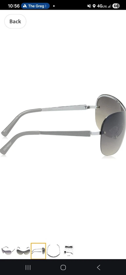 SOUTHPOLE 444sp Vintage Años 90 Metal Escudo Uv400 Protector Color Gris  Foto 2 de 4