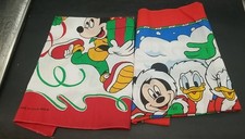 Disney Mickey Mouse Christmas Handkerchief Bandanna Scarf Lot 2 Vtg 80s