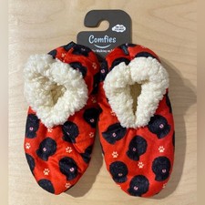 Comfies Red and Black Slippers One size fits most OQ