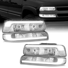 Pair Headlights Led For 1999-2002 Chevy Silverado2000-2006 Tahoe Suburban 1500