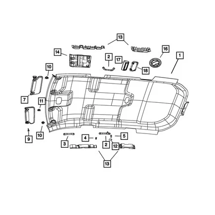 Clip de parasol Mopar 68046178AA para Journey 2009 2020 para Dodge Foto 2 de 4