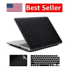Protective Glitter Black Hard Shell Case  Keyboard Cover for MacBook Air 13"