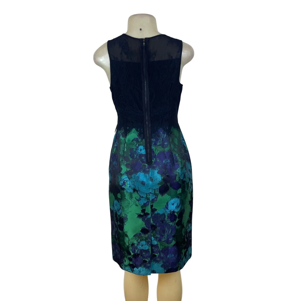 Vestido Vaina Top Encaje Floral Azul/Verde Leifsdottir Para Mujer Talla 6 Foto 3 de 4