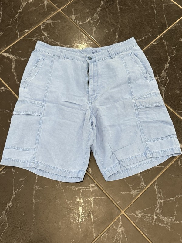 Banana Republic Men's White Cotton Chino Shorts Flat Front Button Zip Pockets