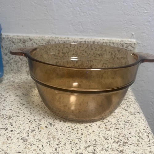 VTG Corning Visions Amber Glass Double Boiler Insert V-20-B Pyrex 1.5L France