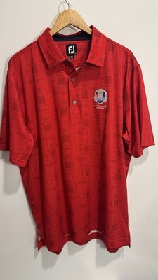 FootJoy Ryder Cup 2023 Marco Simone Rome Italy Polo Shirt XL Red AOP p