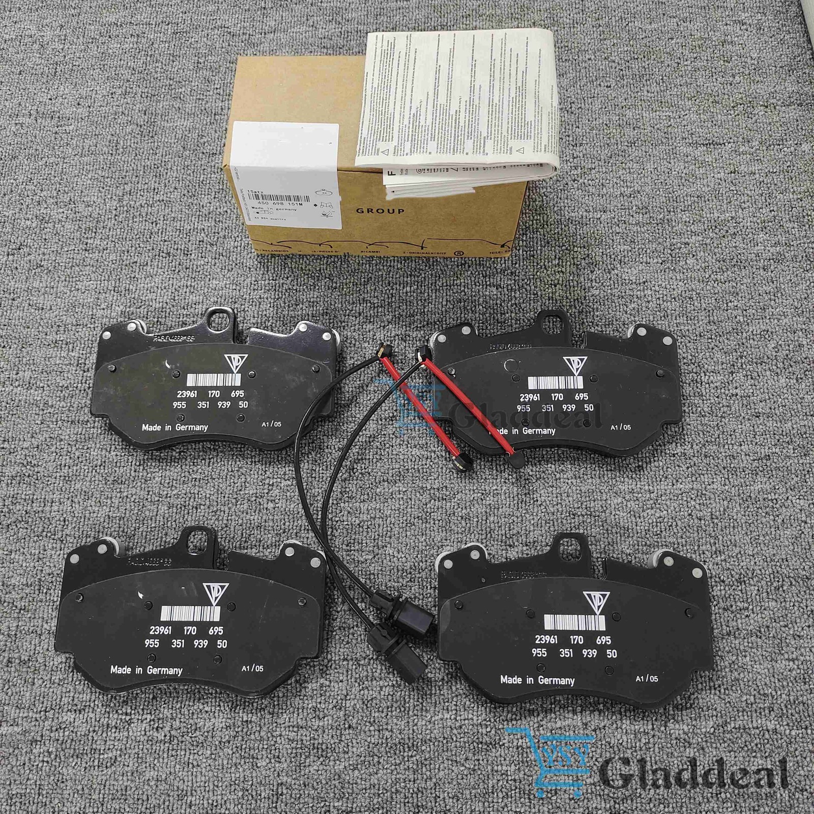 For Lamborghini Huracan 5.2 Front Brake Pad Kit With Sensor 18-20 4S0698151M