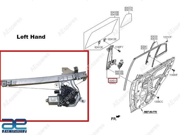 TüRheberheber Hinten Links Elektrisch FüR Hyundai Creta 2015-2020 83401A0000 Aes-image
