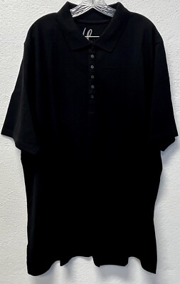 Ulla Popken Black Cotton Polo Shirt Women's 24/26 Preppy Summer Work NWT