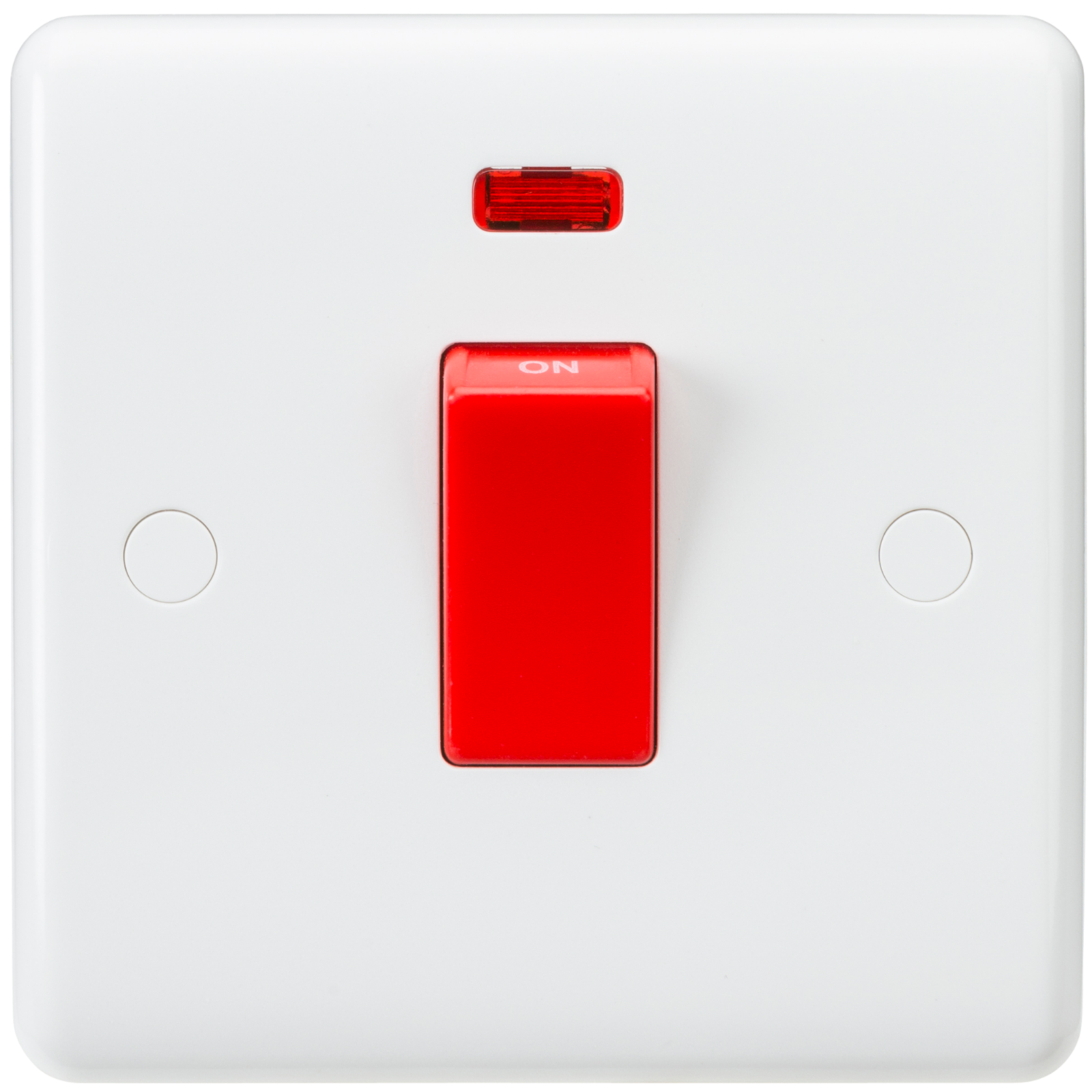 White Curved Edge Wiring Accessories 45A DP Switch with Neon (small)