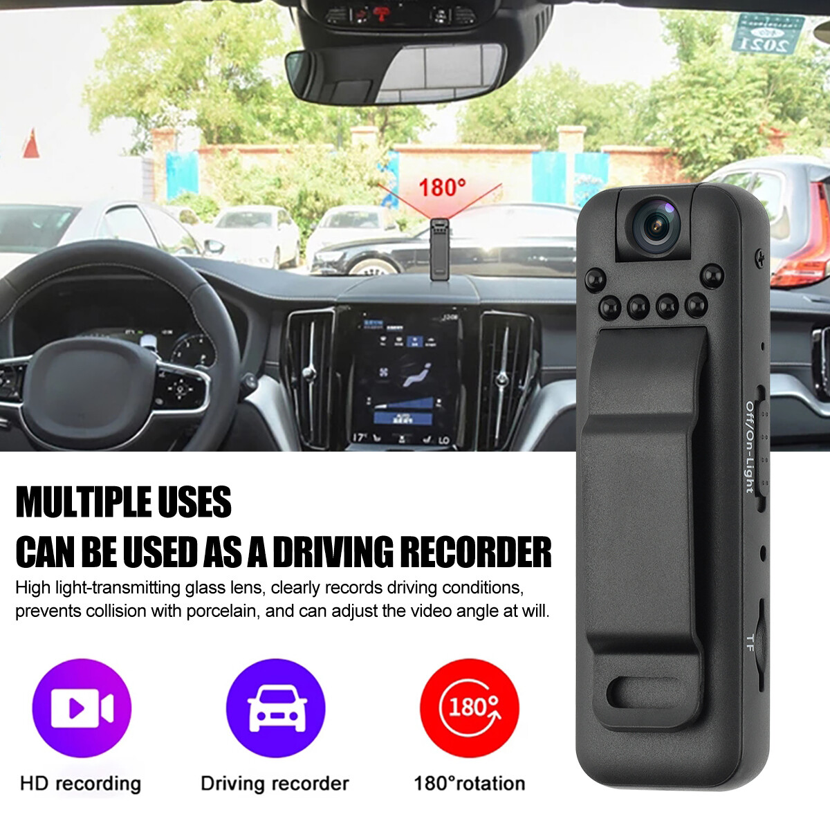 DVR Clip IR Night Cam Camcorder Mini Police Body Camera HD 1080P Audio