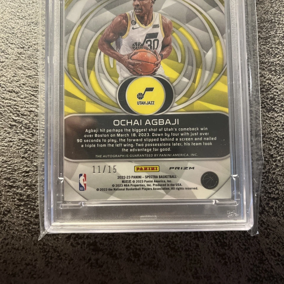 2022-23 SPECTRA OCHAI AGBAJI RC ASPIRING AUTOGRAPH 11/15 orange prizm  - Image 2 of 2