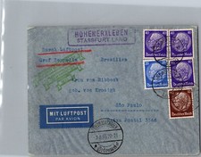 1933 Germany Graf Zeppelin LZ 127 2nd SAF Flight Cover to Brazil Sao Paulo