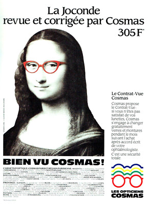 Werbung Advertising 0123 1988 Optiker Cosmas Brille La Joconde
