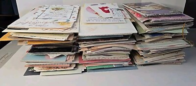 #ad VTG Greeting Cards Huge Large Lot Birthday Scrapbooking Stationary 100 Used $58.47