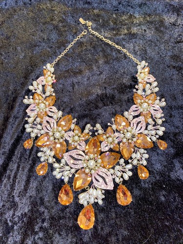 Fashion Jewelry Floral Chunky Bib 