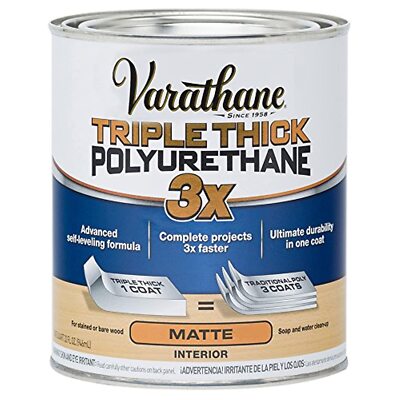Varathane Triple Thick Matte Polyurethane Quart Fast Dry Water Based Finish